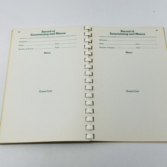 Vtg Cookbook Index Menu Recipe Notebook Note Record Salley Lesley Unused Blank - Picture 8 of 10
